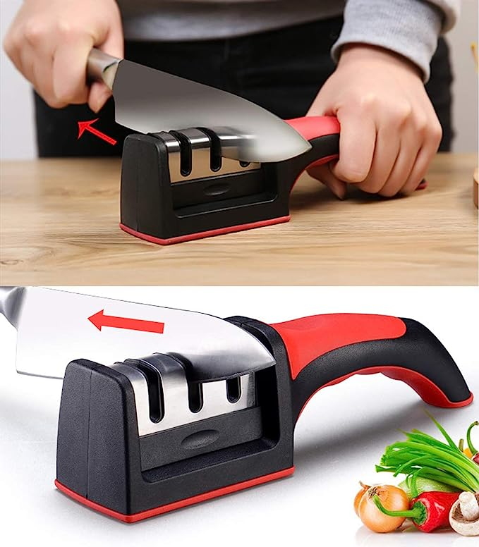 3-in-1 Knife Sharpener 3-stage Diamond Coated