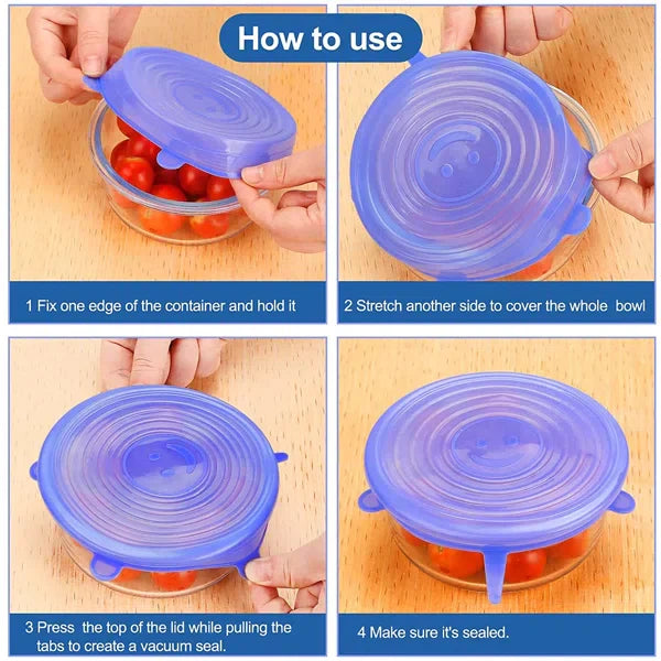 6pcs/set Silicone Lid Spill Stopper