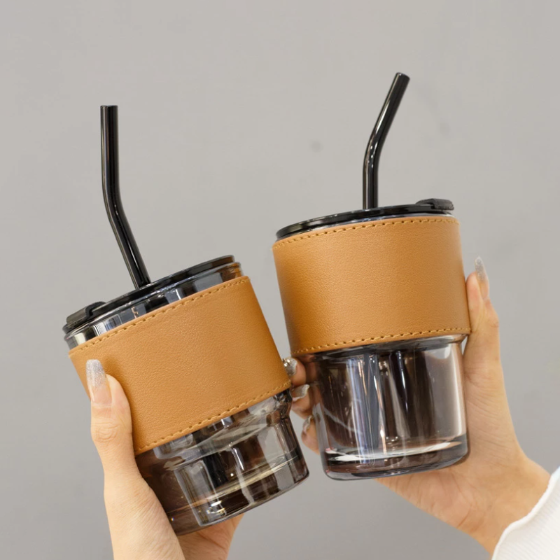 Coffee and Juice Mug With Lid and Straw (450ml) Pack of (2)